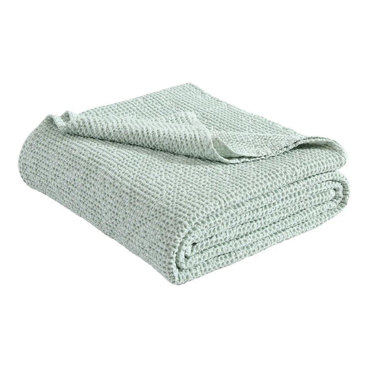 Seafoam Waffle Blanket