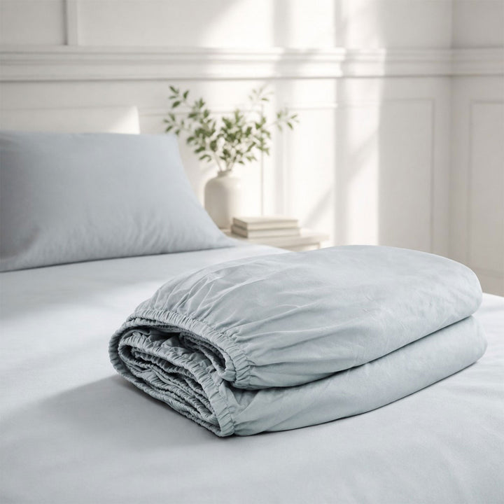 Remy Organic Cotton Fitted Sheet - Mist