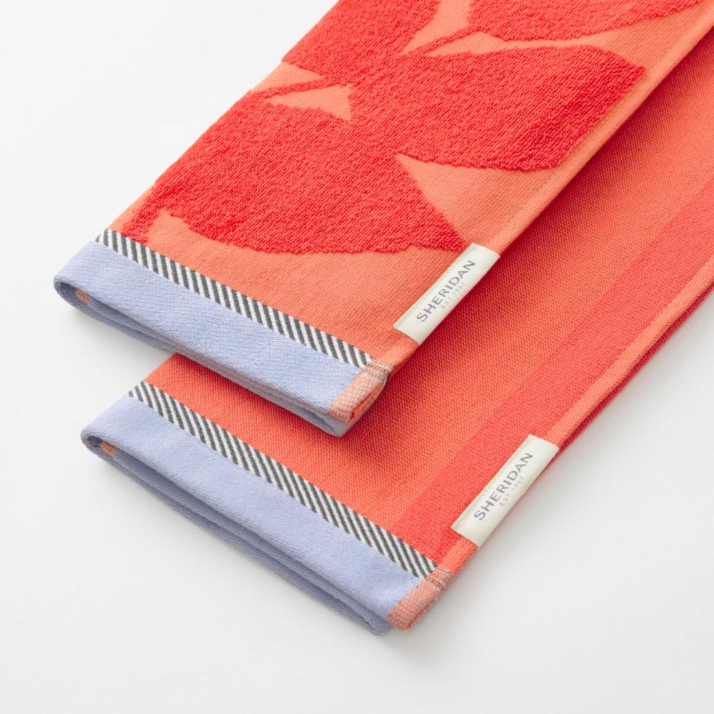 Floral Red Tea Towel