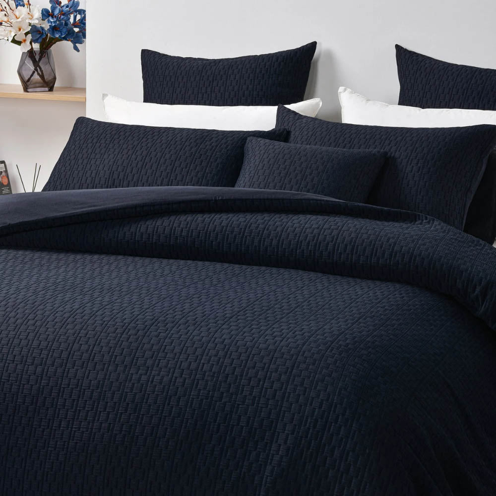 Burleigh Navy Quilt Cover Set