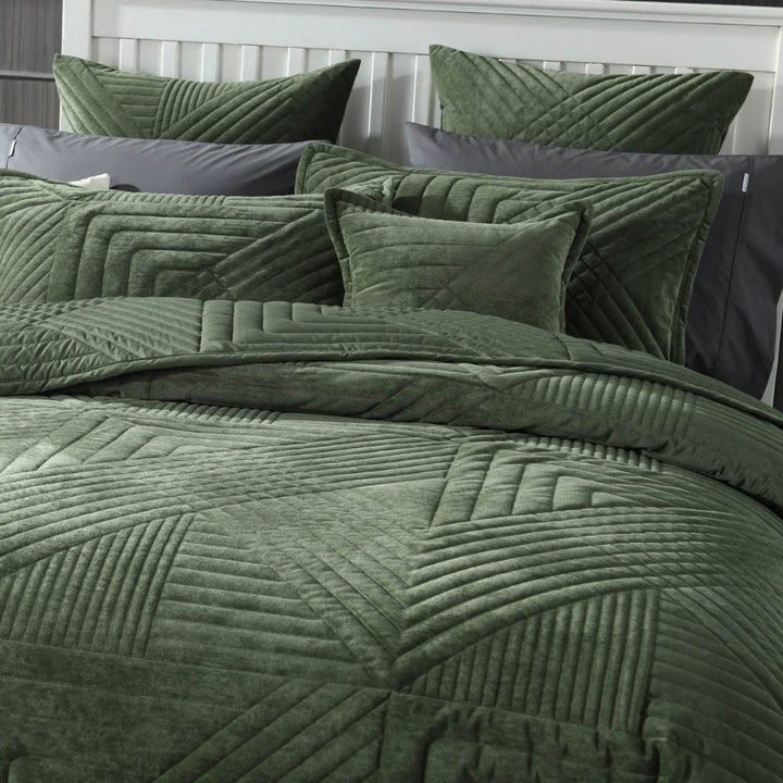 Samatra Olive Quilted Coverlet Set