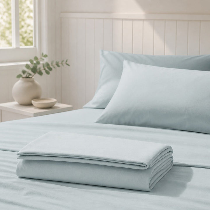 Remy Organic Cotton Flat Sheet - Mist