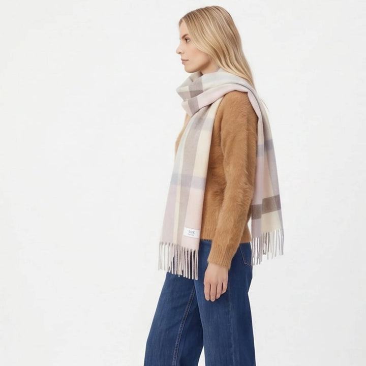 Pure Cashmere Scarf Pink Check