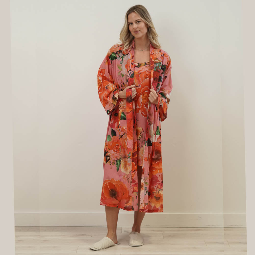 Tuscan Rose Cotton Robe