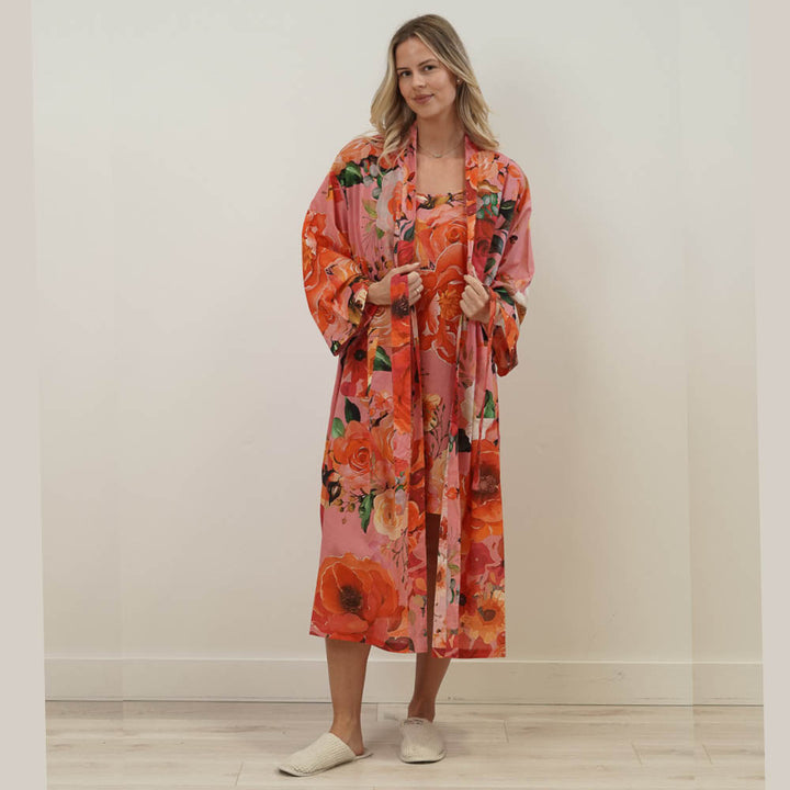 Tuscan Rose Cotton Robe