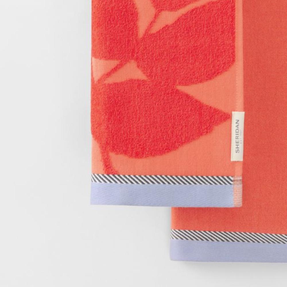 Floral Red Tea Towel