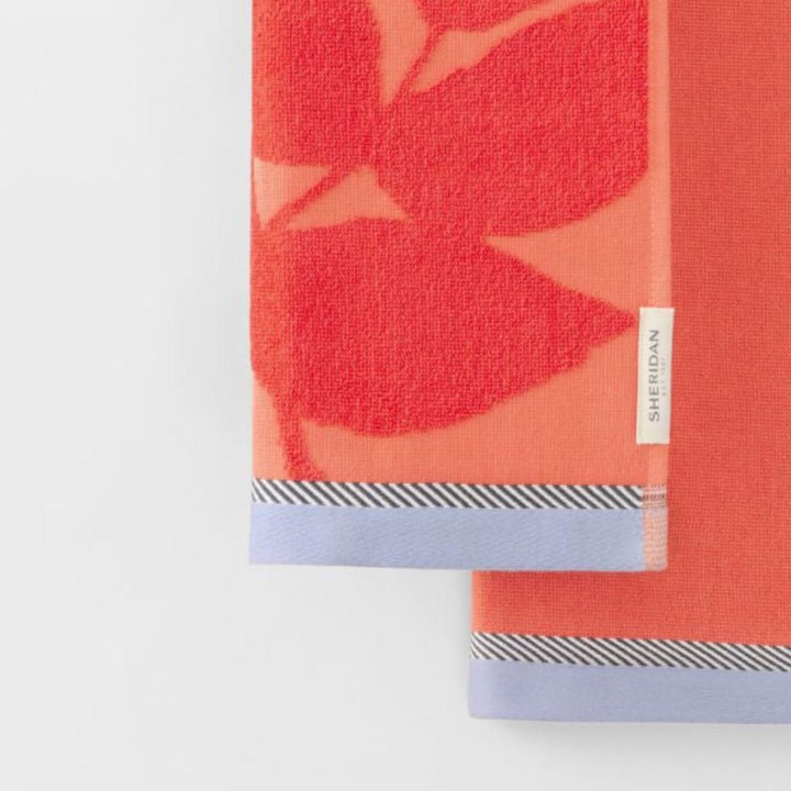 Floral Red Tea Towel
