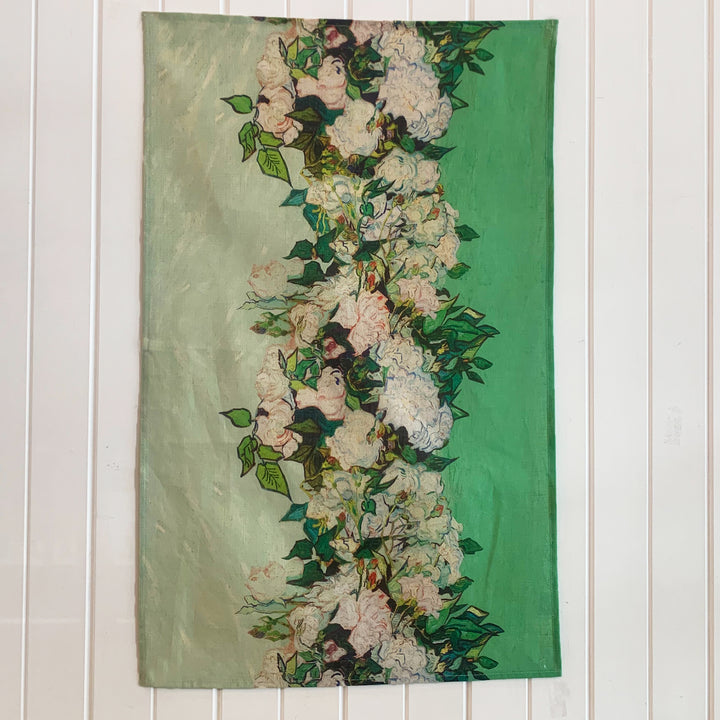 Van Gogh Roses Linen Tea Towel
