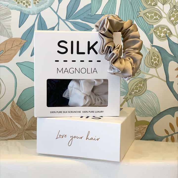 mulberry silk scrunchies