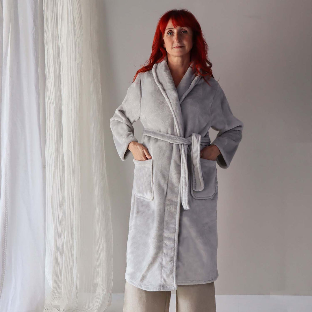 Mink Robe Lady Bemboka's Brogo Luxe Micro Mink Robes - Dove | The Bedspread Shop