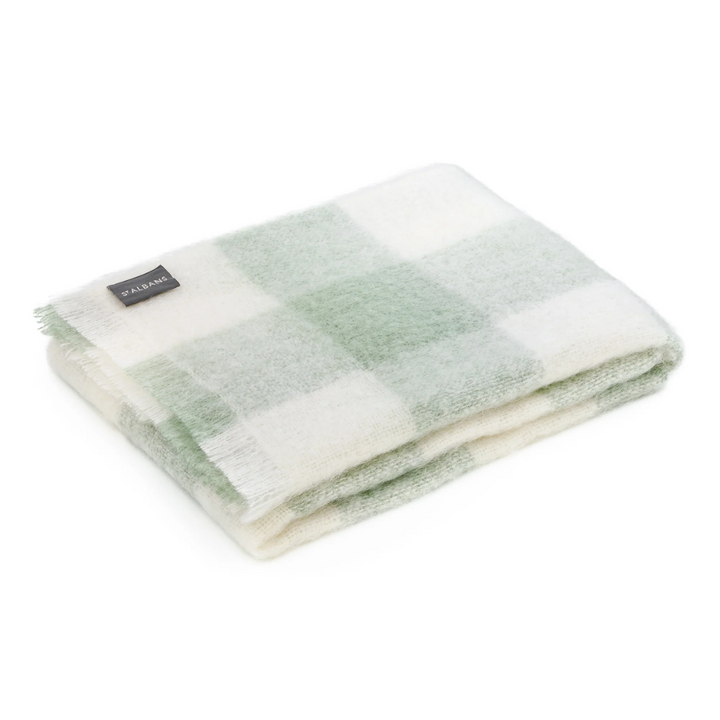 St Albans Mohair Knee Rug Green Check