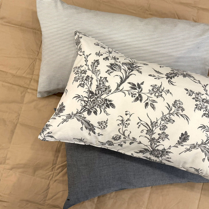 Pinstripe grey TRAVEL Pillowcase