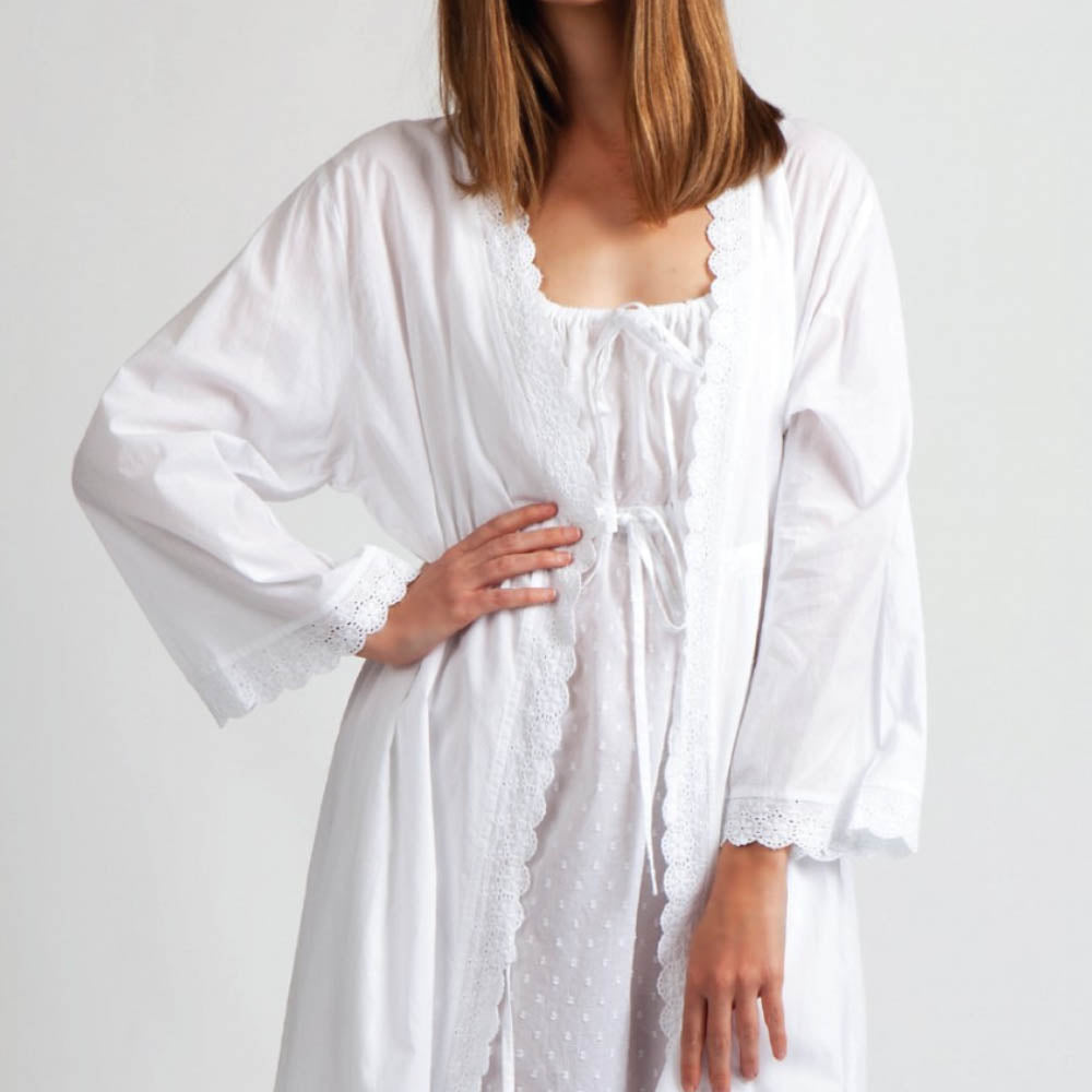 Suzanne White Cotton Kimono
