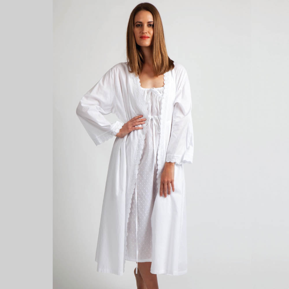 Suzanne White Cotton Kimono